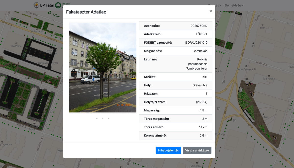 A BP Fatárban megjelenő azonnali fotódokumentáció és a digitális fakataszter legfontosabb adatai – Info-Garden